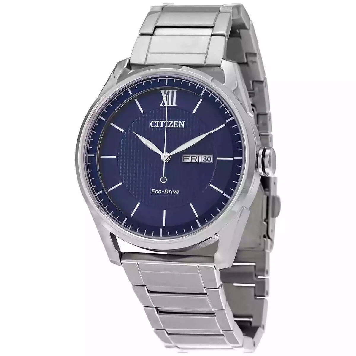 Citizen Eco-Drive Classic Blue Dial Men’s Watch Classic Stainless AW0081-54L NEW