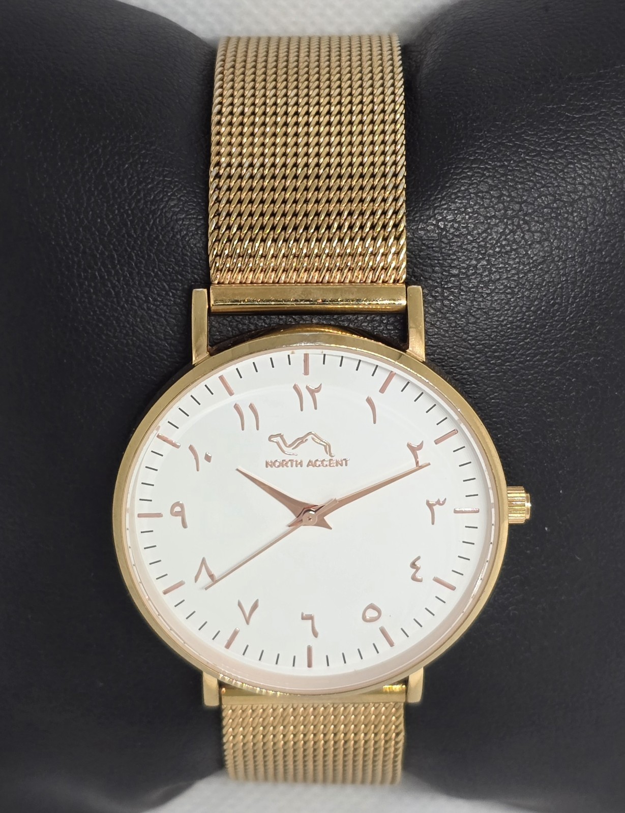 Unisex North Accent Classic Arabic Numerals Rose Gold Mesh Band Watch 13