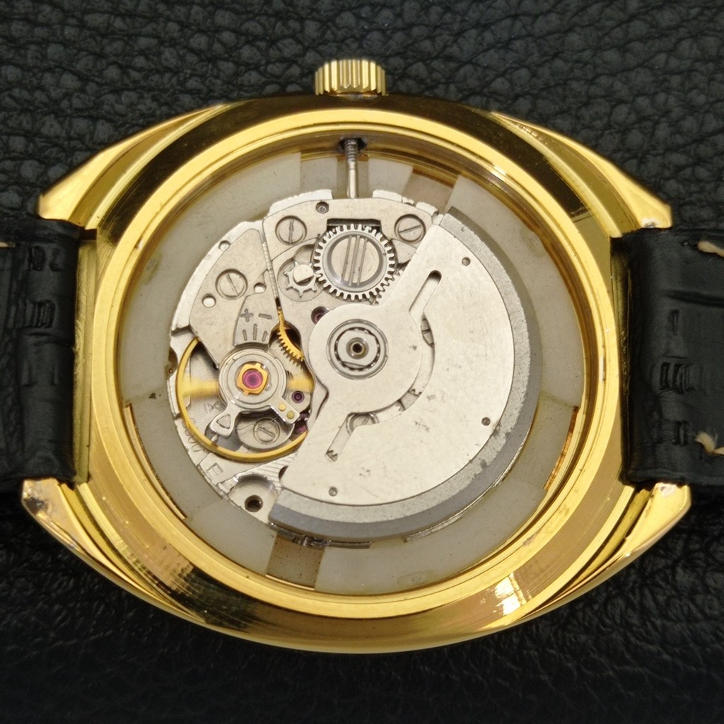 VINTAGE HMT KANCHAN 6501 AUTOMATIC INDIAN MENS GOLDEN COLOR DIAL WATCH a440939-1