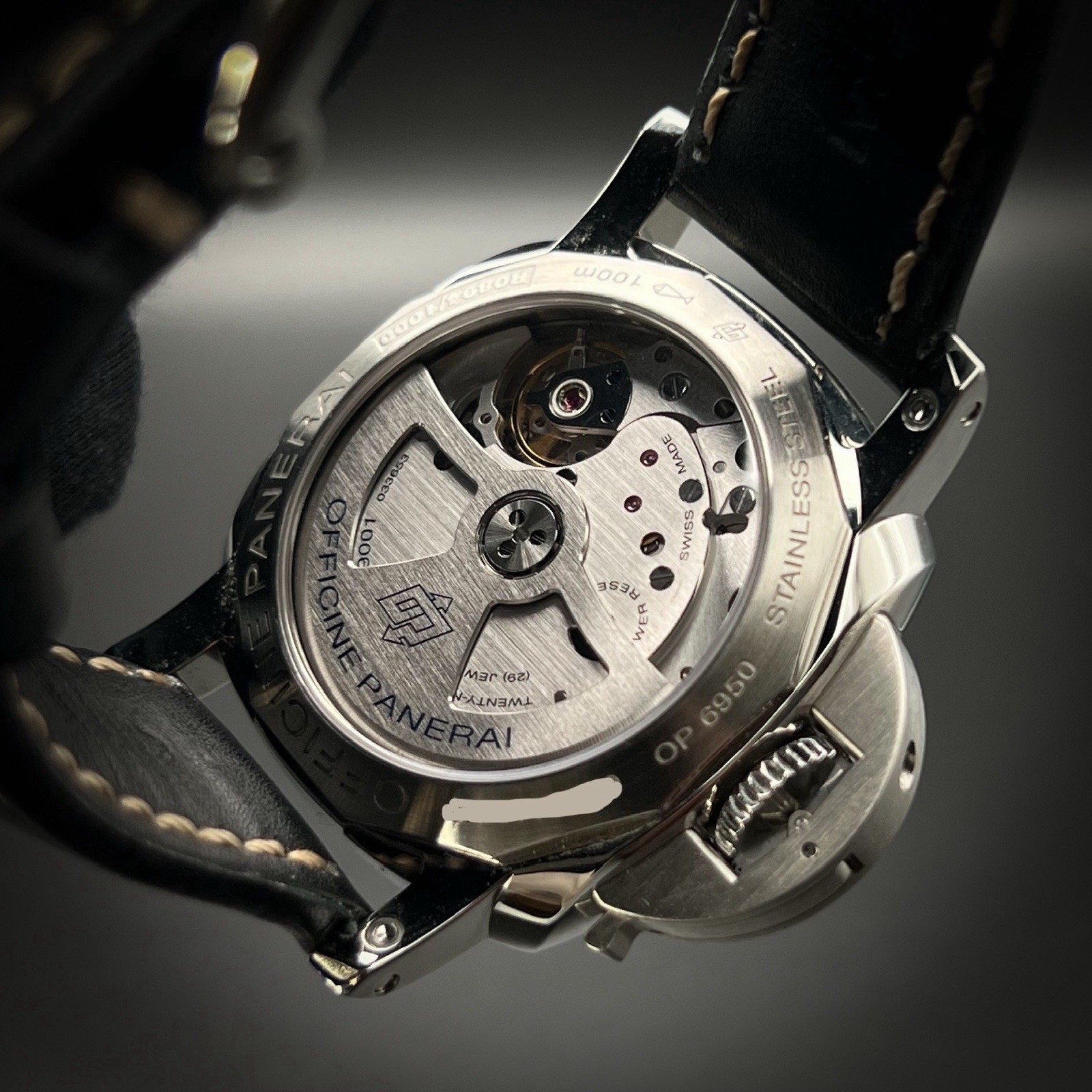 Panerai Luminor 1950 3 Days GMT 42MM Hobnail Dial Extra Strap PAM00535 Box Paper