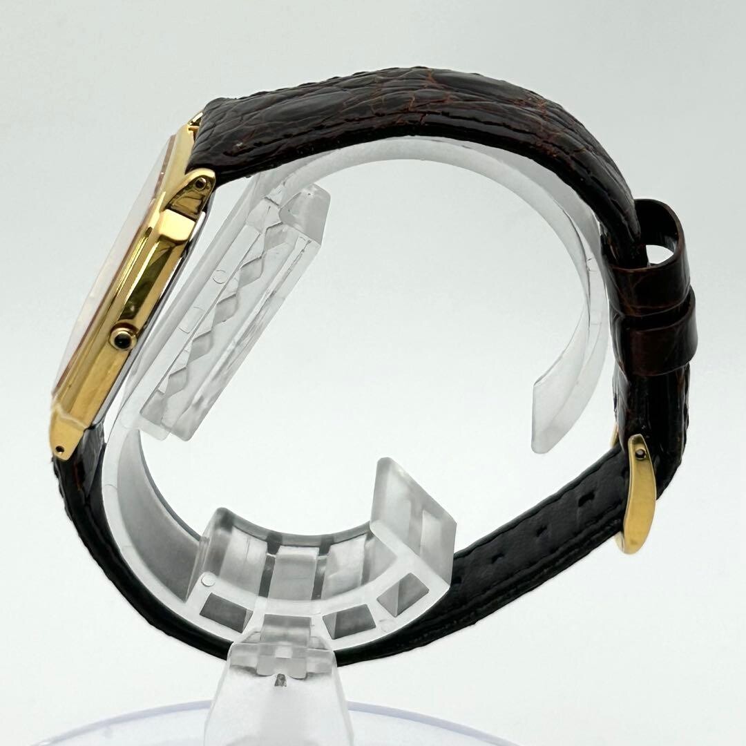 SEIKO Dolce 8J41-5000 Mens Gold Rectangular Quartz Dress Watch Japan 1994
