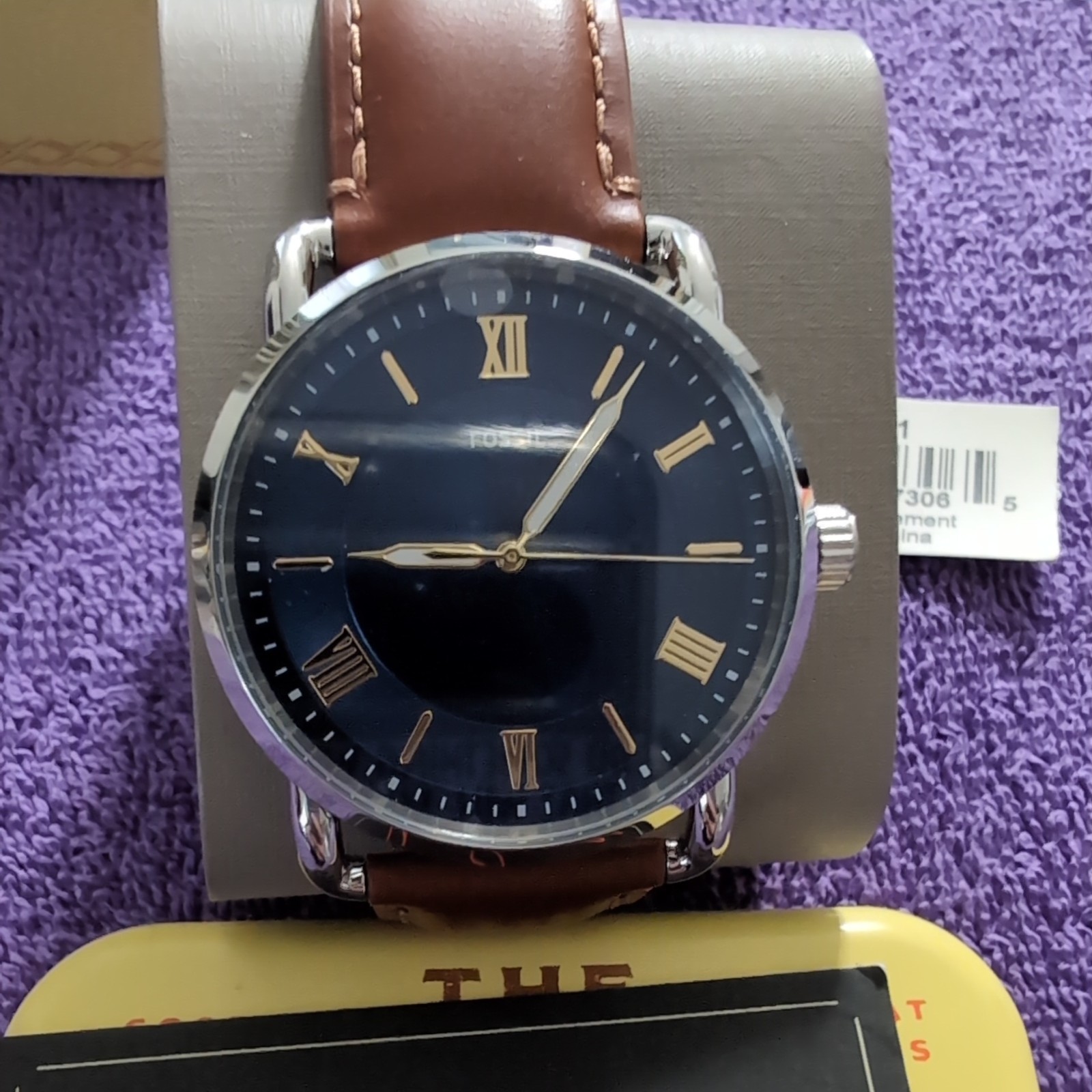 Fossil Copeland Men’s Watch with Slim Case and Genuine Leather Band