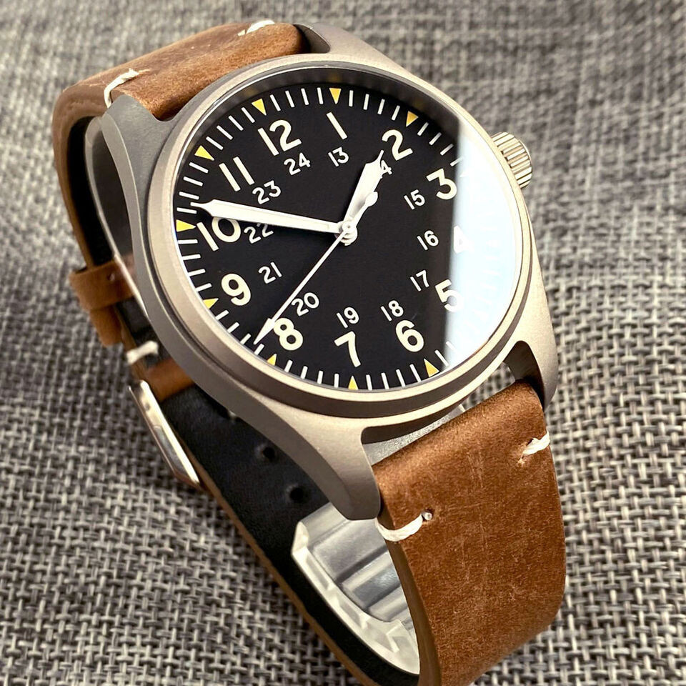 Titanium 39mm Tandorio NH35 20ATM Diver Sapphire Glass Black Automatic Men Watch