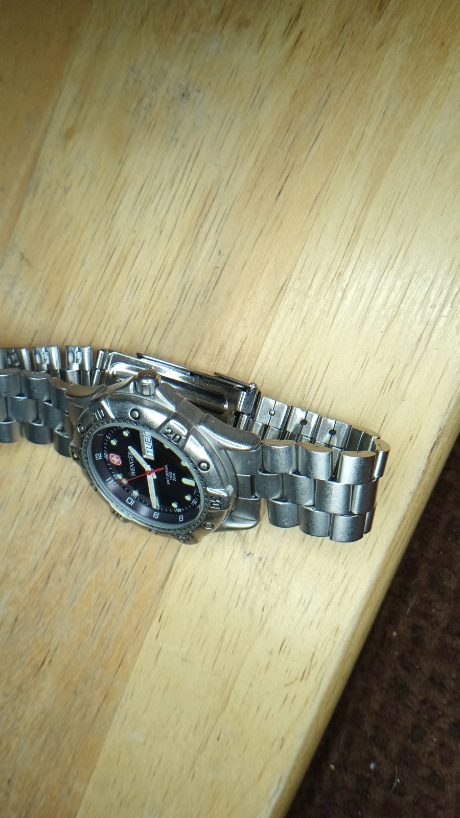 Swiss Army SMT Dive Watch Blue Dial 200M Rotating Bezel Screw Down Crown SS Case