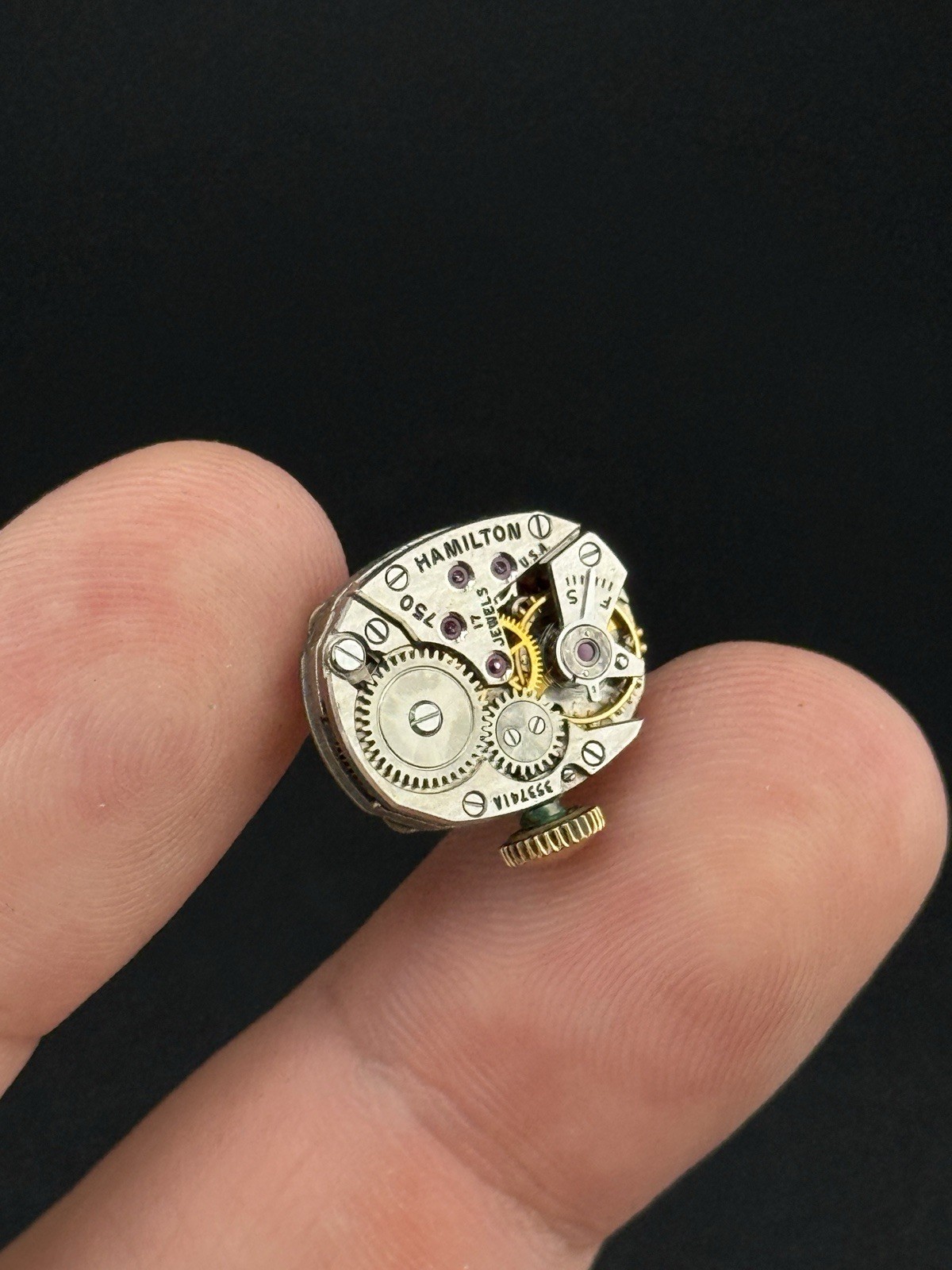 Vintage HAMILTON Solid 14K Ladies Watch 17J Manual Cal 750 For Parts Not Working