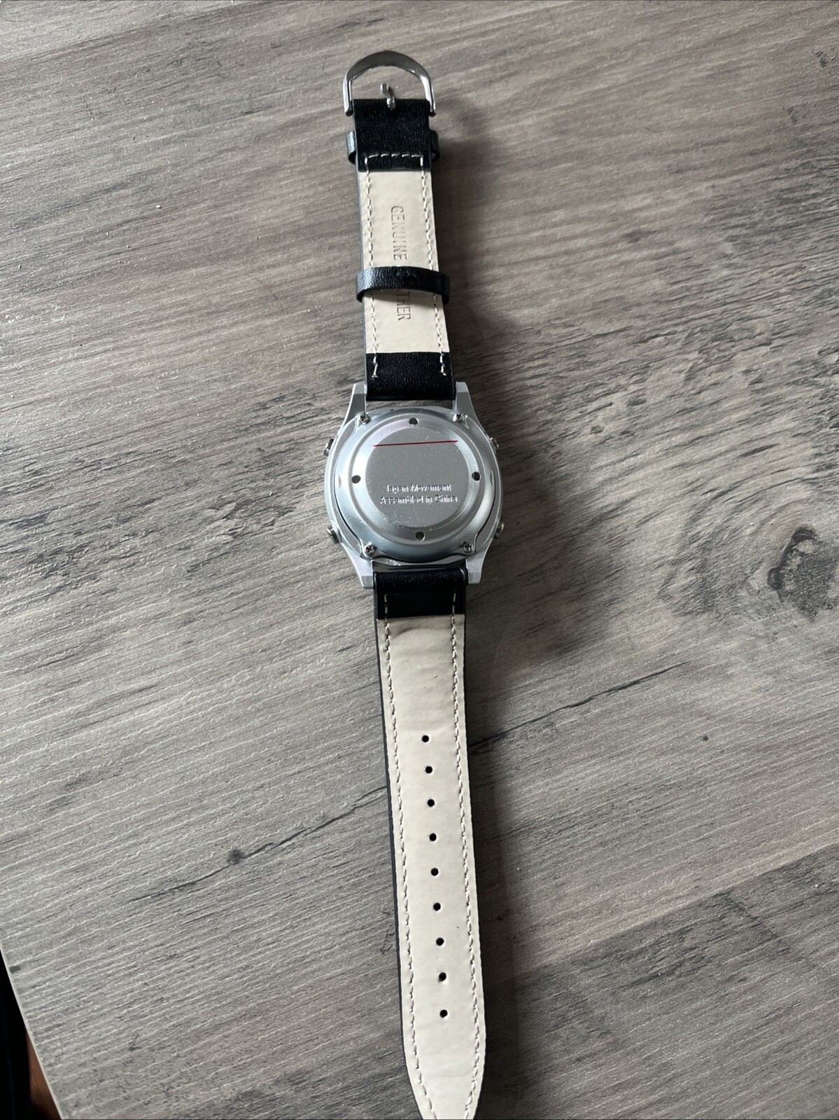 Talking Atomic Watch Leather Black Strap Silver Chrome head Loud And Clear Watch