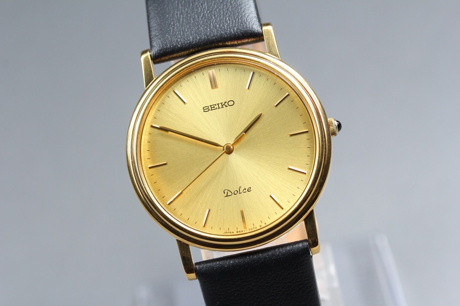 [MINT] SEIKO Dolce 8N41-7030 32mm Gold Dial Quartz Men’s Watch from JAPAN