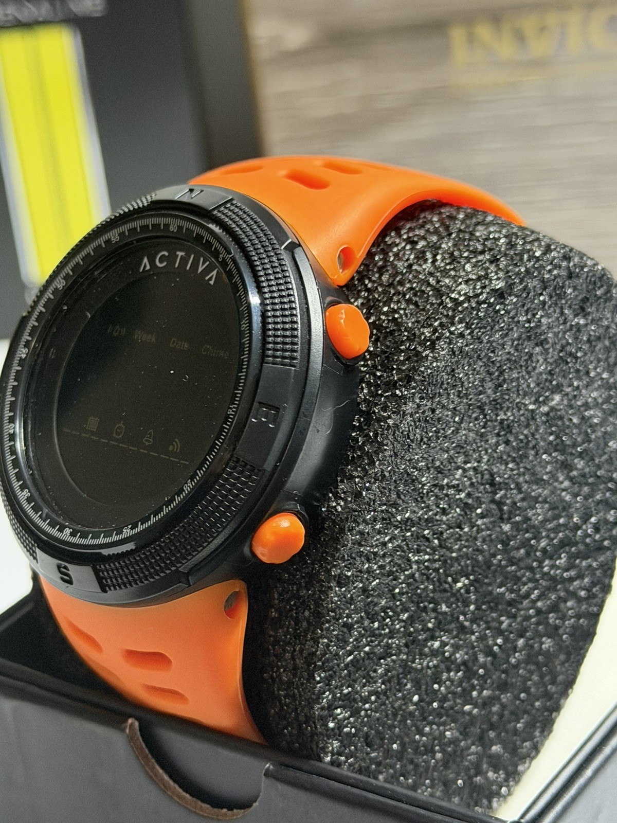 Activa x Invicta Men’s 50mm Digital Sport Watch – Black/Orange (ACW1915-006) NEW