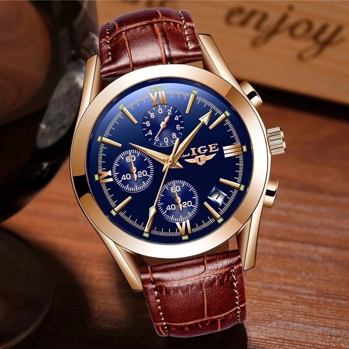 2025 Men’s Watch Quartz Analog Luminous Date Dial Waterproof Business Wristwatch