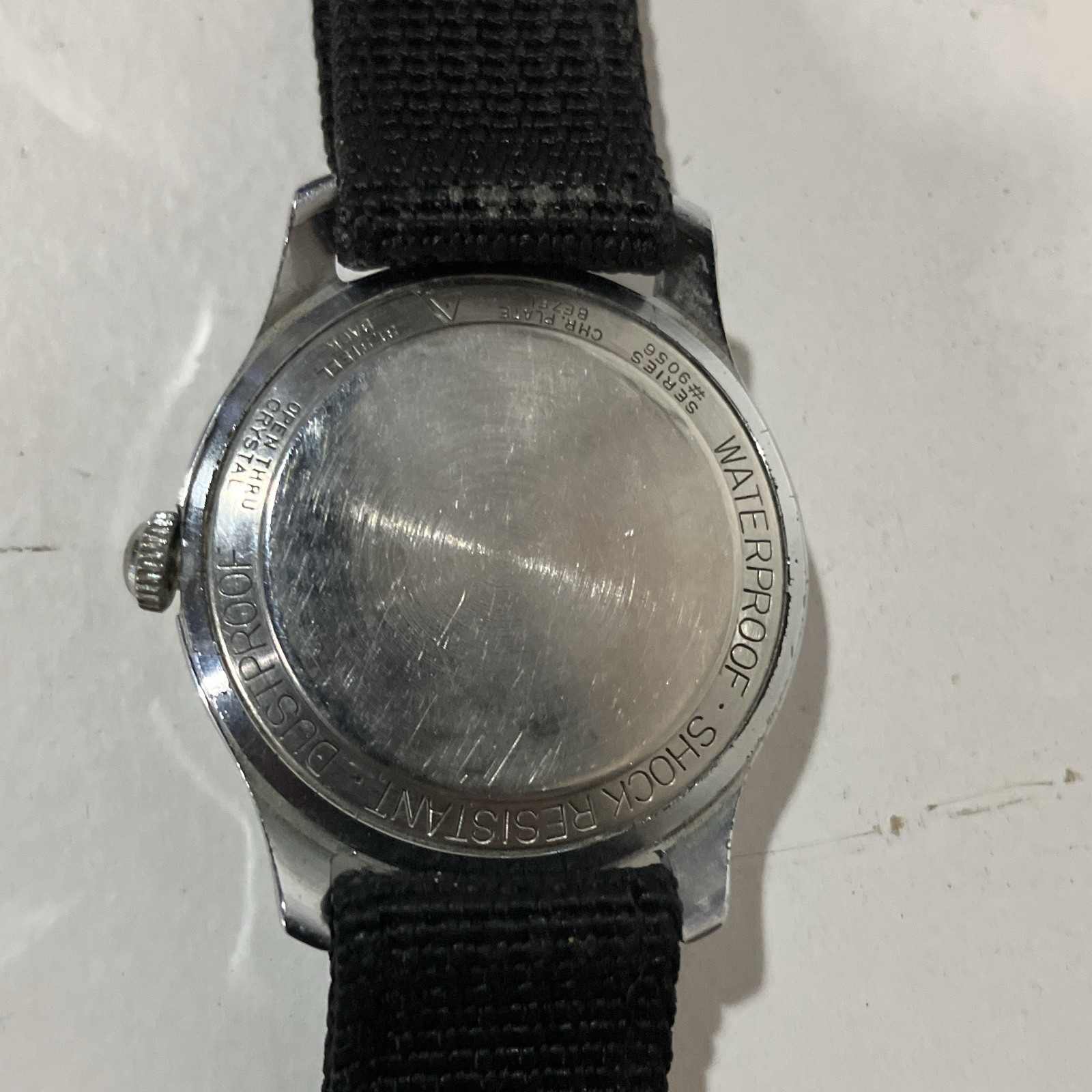 Belforte Shock Absorber Manual-Wind Date Silver Dial Black Nylon Strap