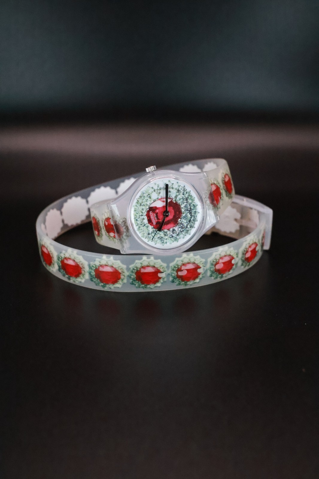 Swatch Swiss Made Ruby Silver LK342 25MM Optical ILusion Strap Wraps Twice New