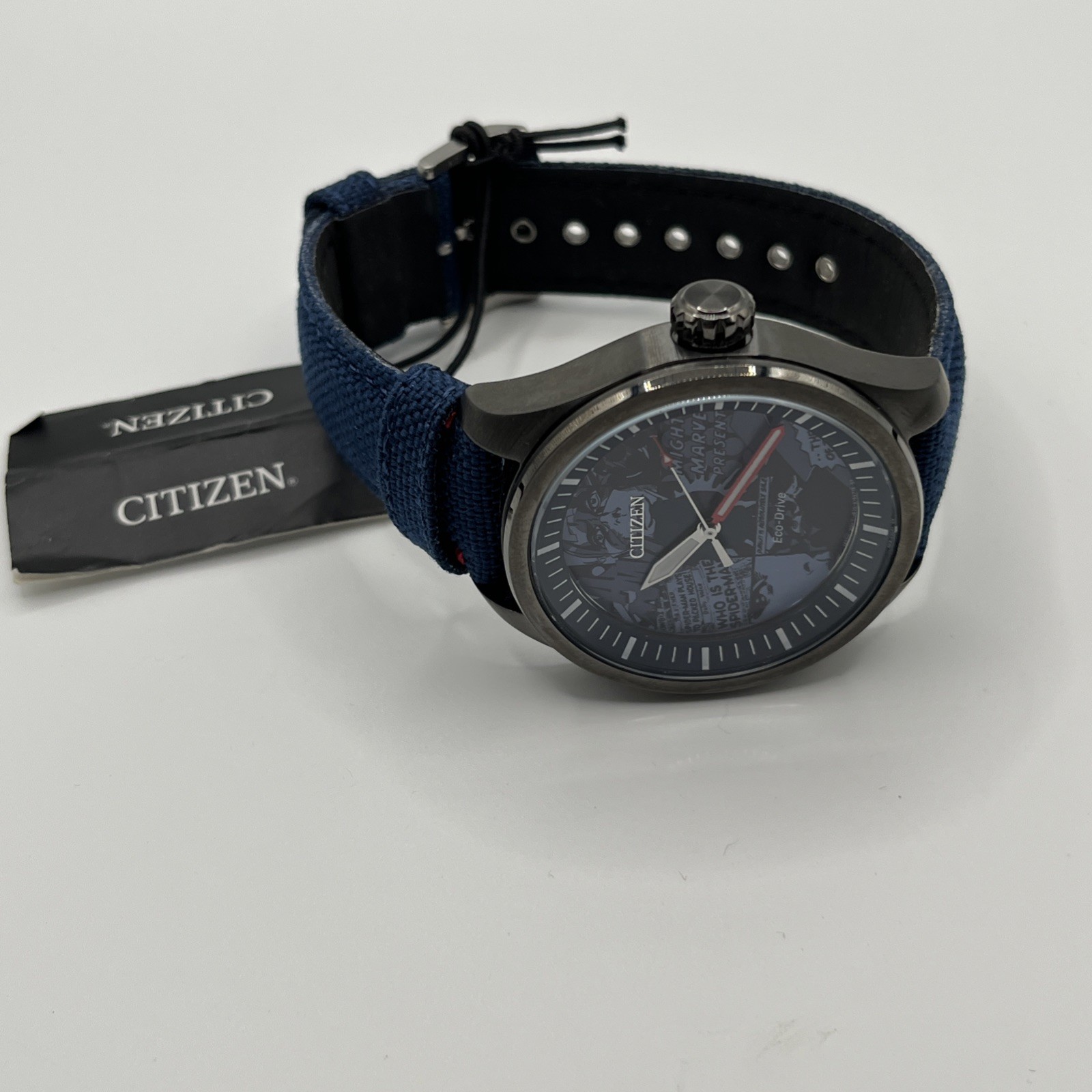 Citizen Spider-Man Men’s AW1156-01W 43mm Watch Eco Drive NWT $295