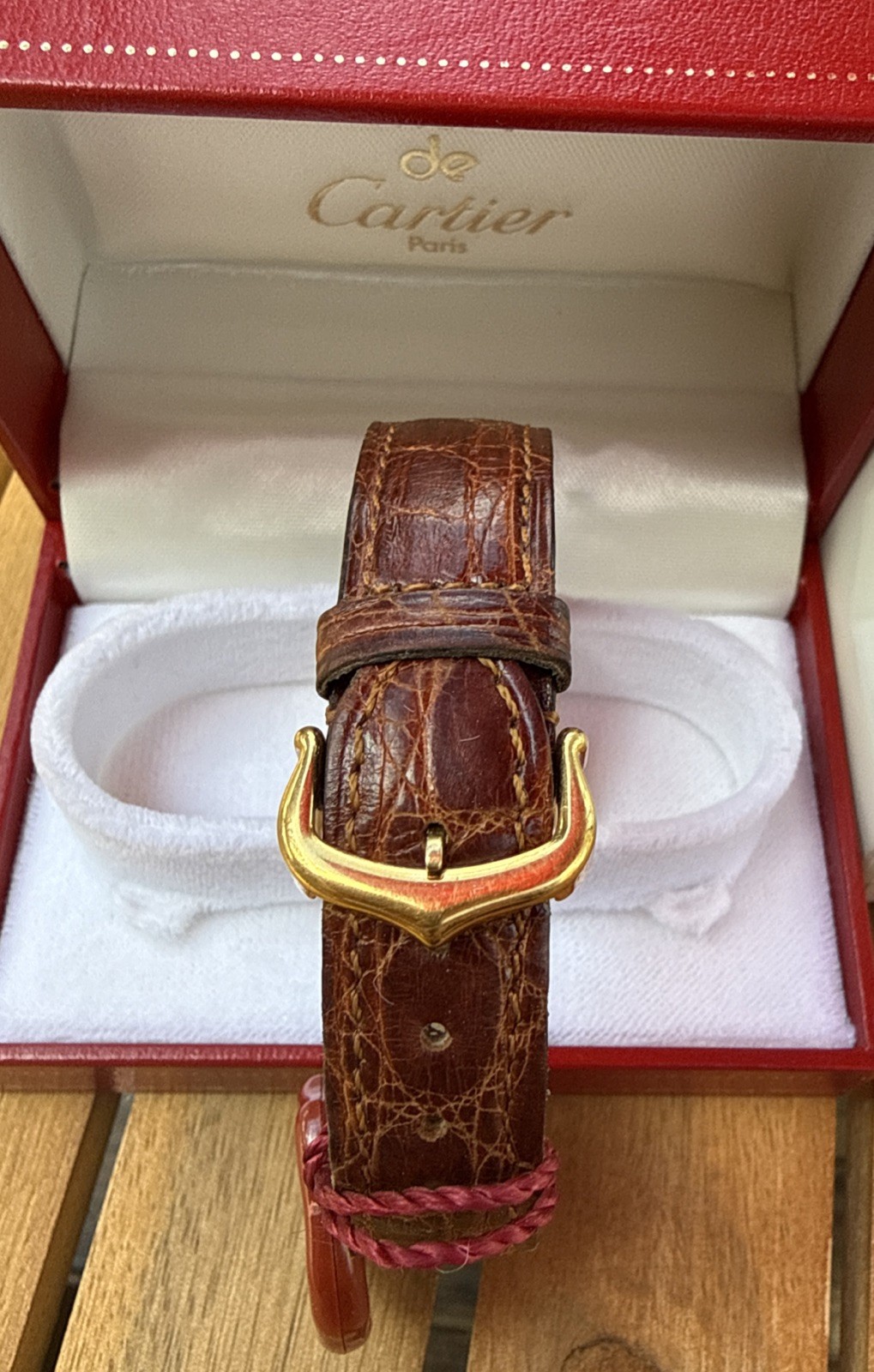 Vintage Must de Cartier Tank 5057001 Vermeil SM Quartz Womens Watch Box Inserts