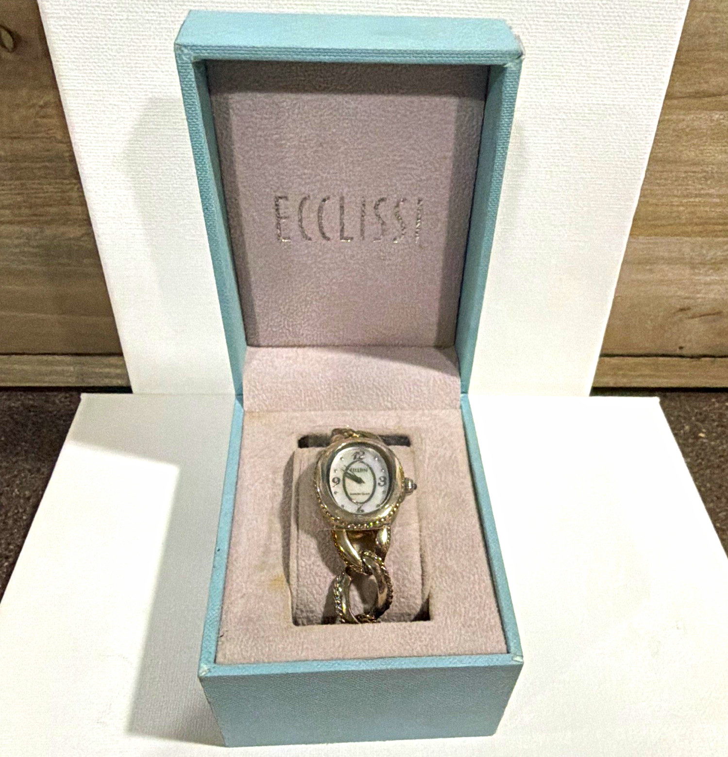 Ecclissi Women’s Oval Analog Quartz Bracelet Watch Gold/Silver w/Box