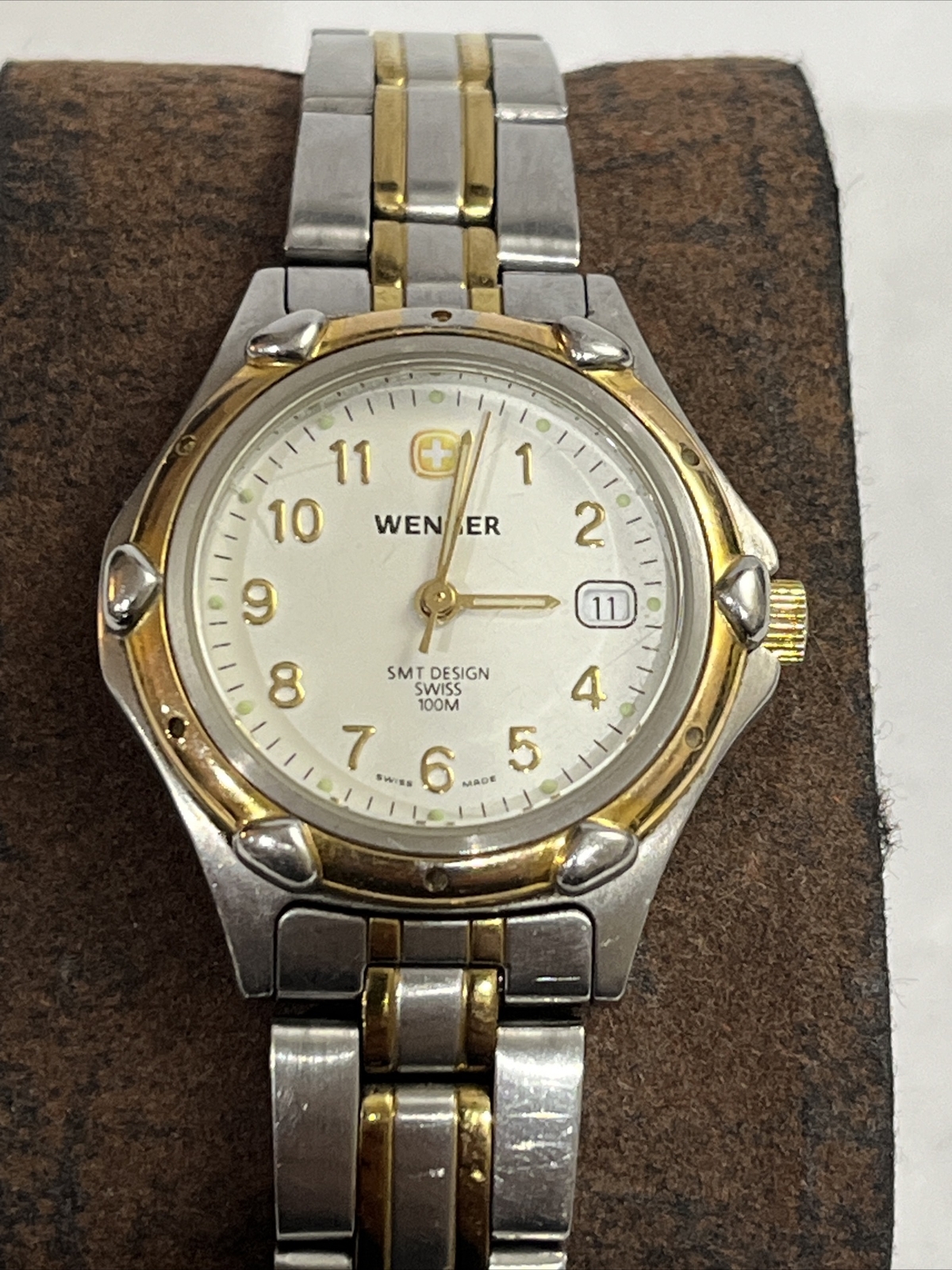 Wenger SWISS ARMY Gold TT Ladies Watch 100 MTR Water Resident W/ New Battery!