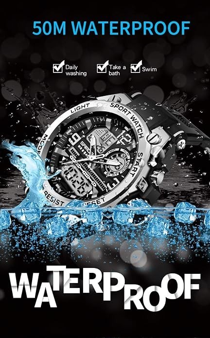 Reloj Para Hombre Relojes De Cuarzo Reloj Militar Digital Deportivo De Buceo NEW