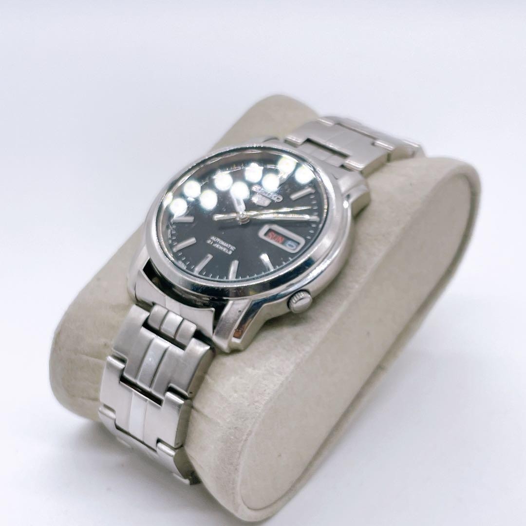 SEIKO 5 7S26-03N0 with transparent case back and original bracelet. 【USED】