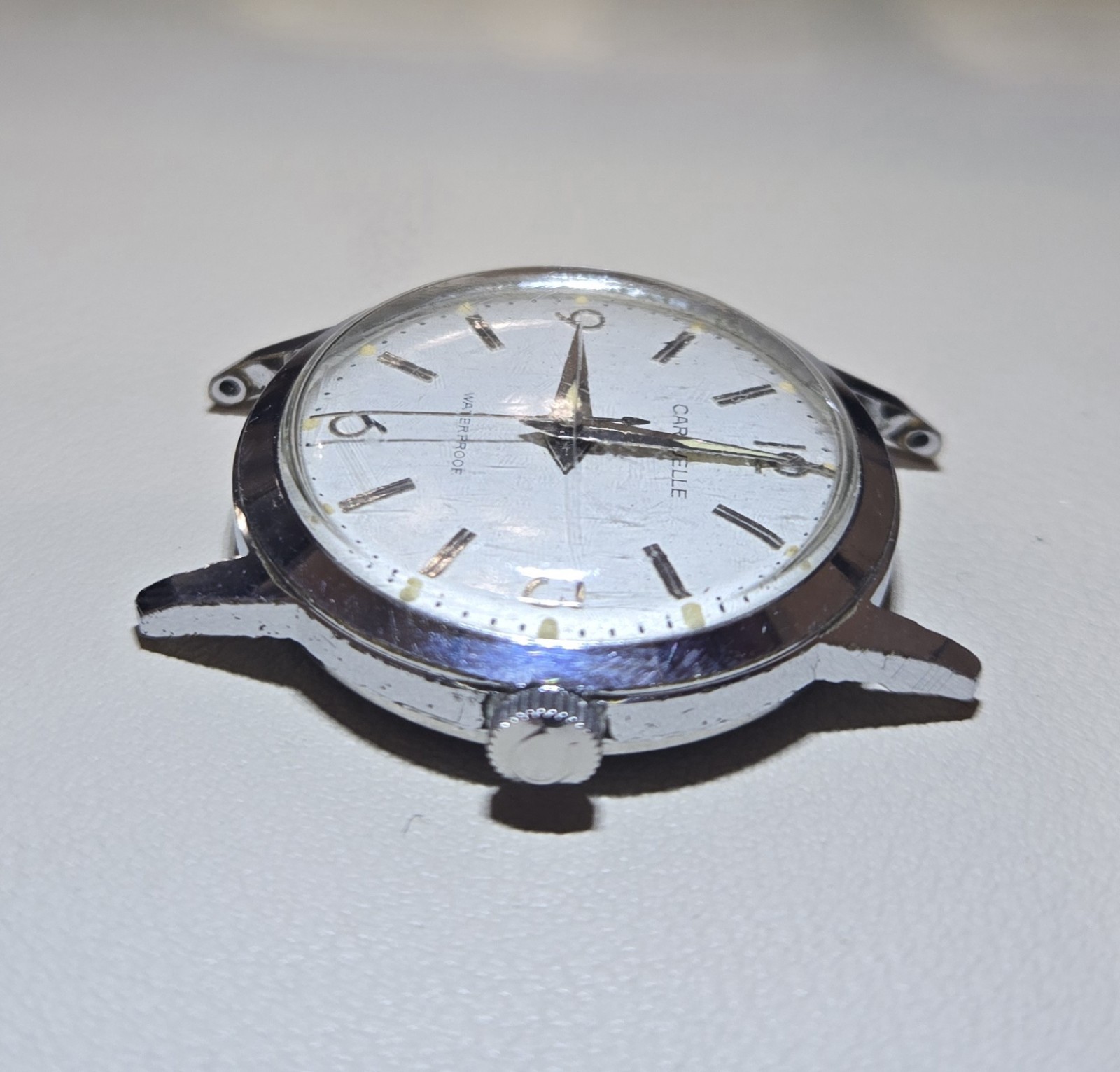 Caravelle Men’s Vintage Manual Wind Watch White Dial Silver Bracelet 33mm