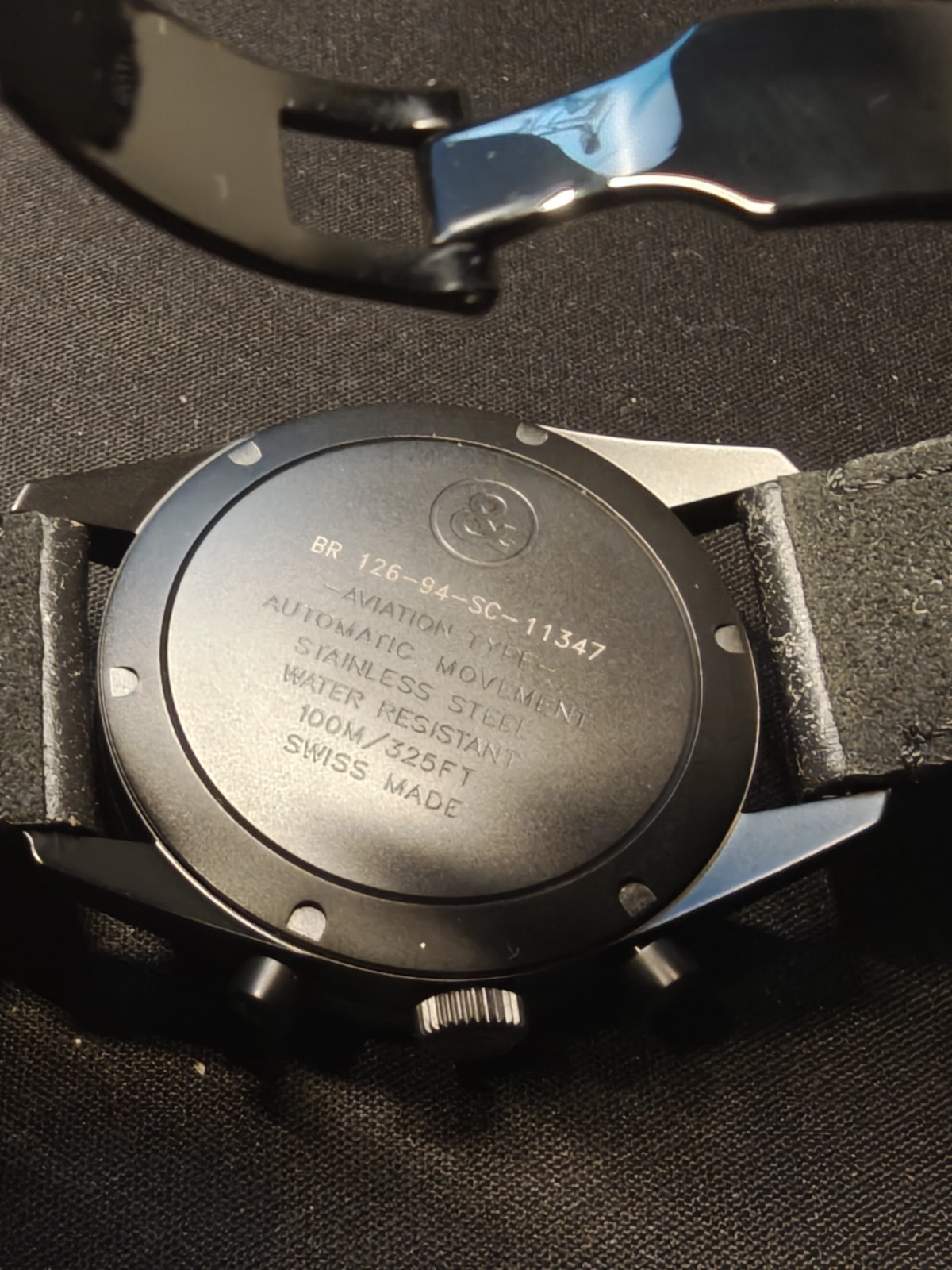 Bell and Ross br-126-94-sc Black Chronograph Tudor Black Bay Strap Swiss