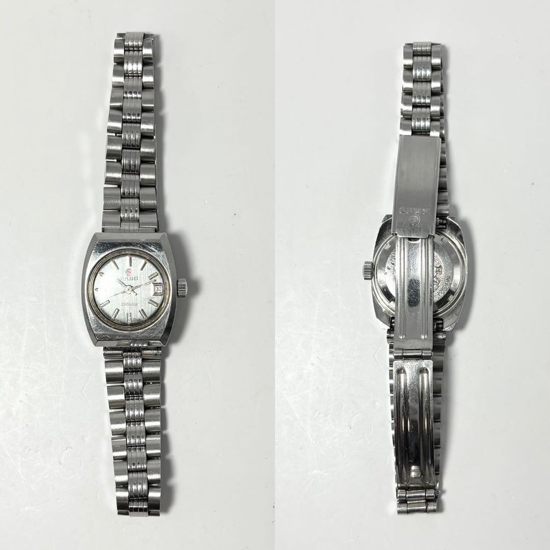 Working RADO Conway wristwatch vintage black dial anchor date