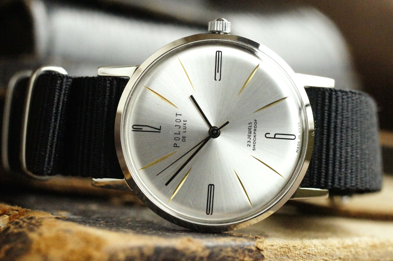 POLJOT De Luxe Ultra SLIM Mechanical Watch leather strap Men’s Vintage
