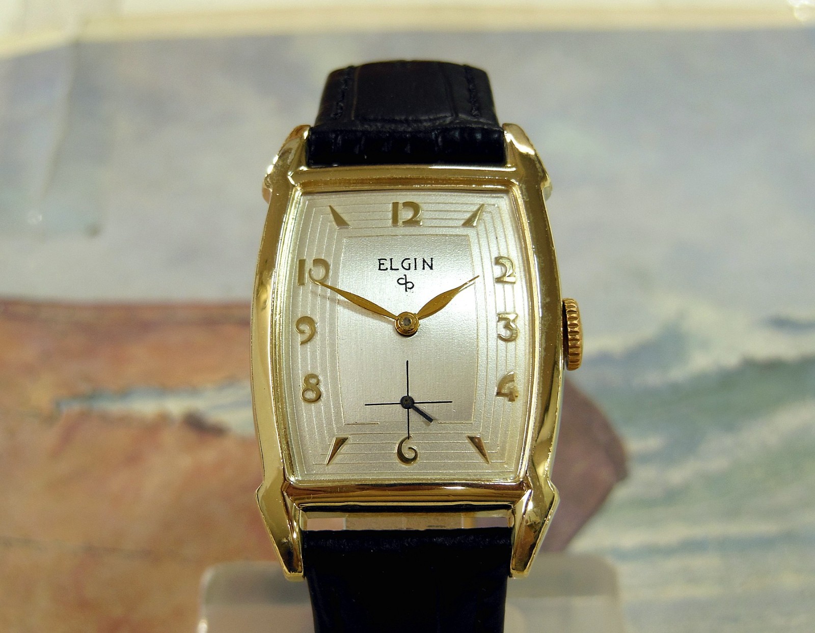 1950’s Vintage ELGIN Fancy Case, Stunning SILVER Dial, Serviced