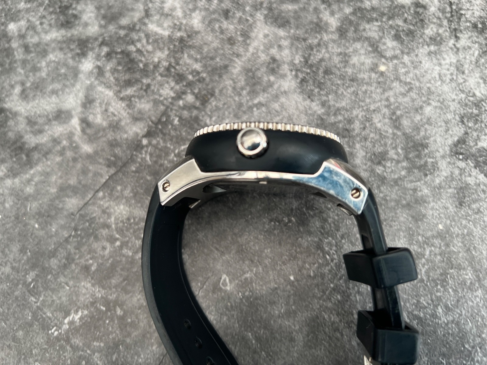 Jet Set WB30 Watch Men 48mm Black Bezel Silver Tone 100M needs battery