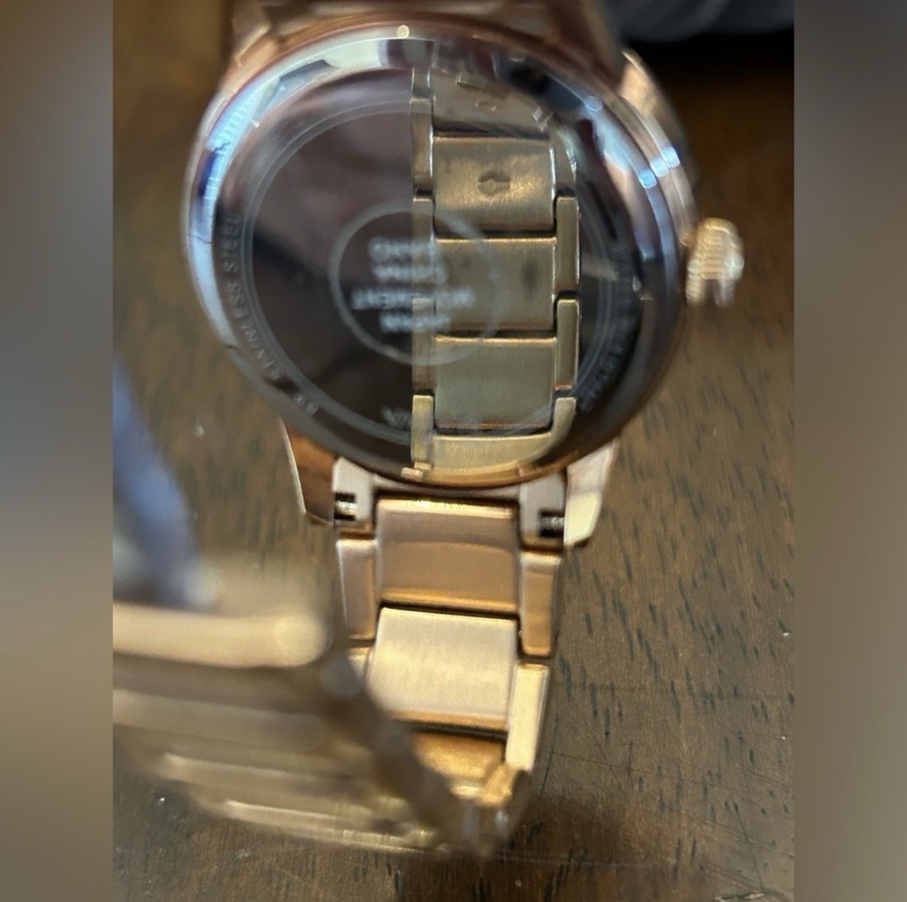 Bulova Crystal Blue Dial Diamond Accent Quartz rose Gold Tone 34mm Bracelet
