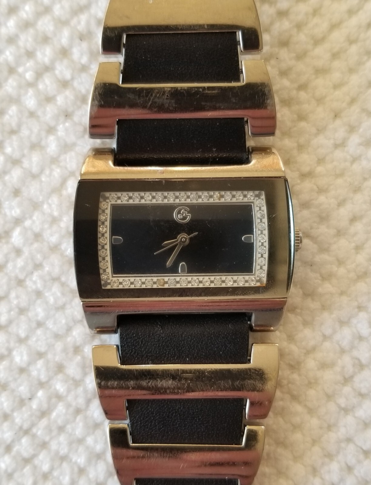George Urge Silver Tone Watch FMDGE230 Black Leather Band 5.5″-6.75″ New Battery