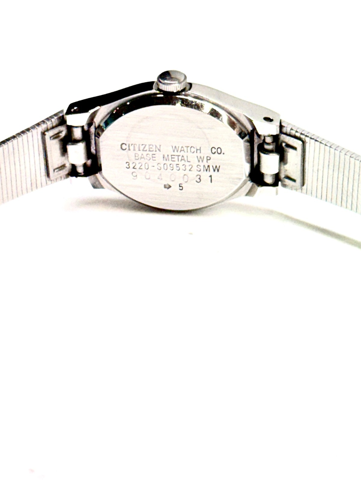 Citizen 3220 17mm Dress/Formal Textured Silver Tone Bracelet -New Battery-