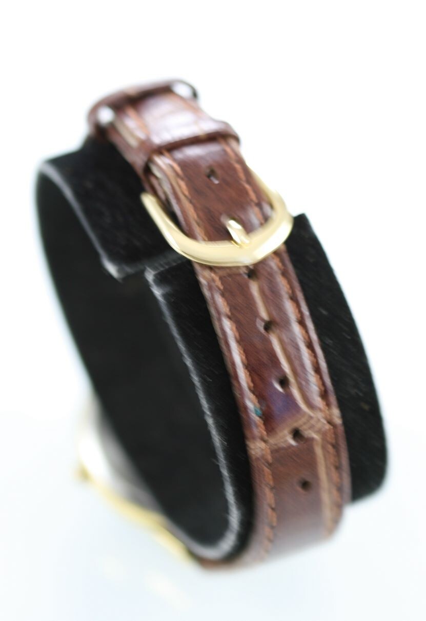 LA Express Women Watch Stainless Steel Gold Leather Brown Water Res Batt Quartz