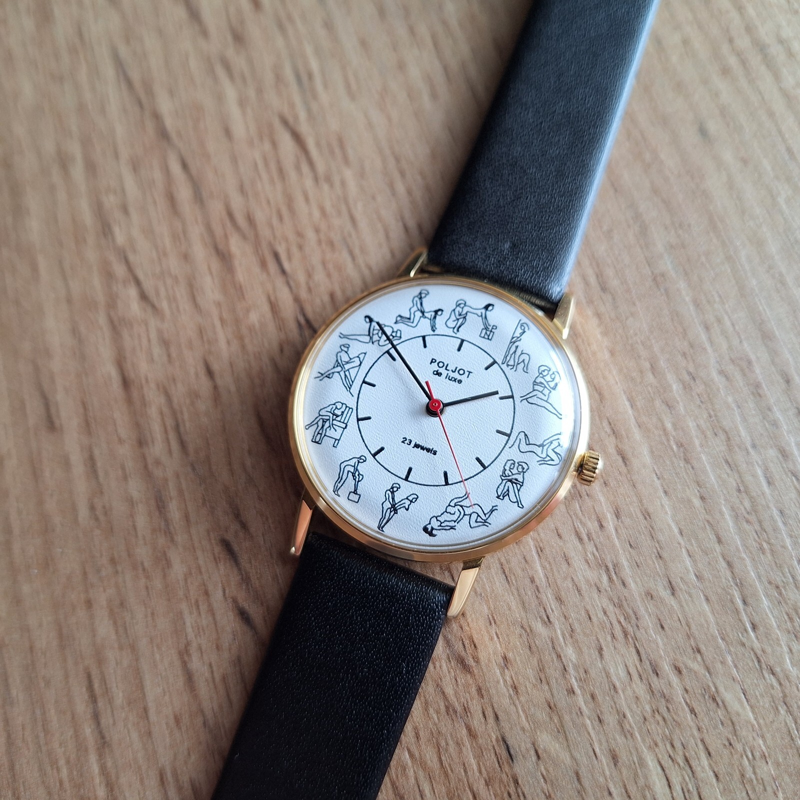 Rare Poljot KAMASUTRA watch 23 jewels slim white classic mechanical watch