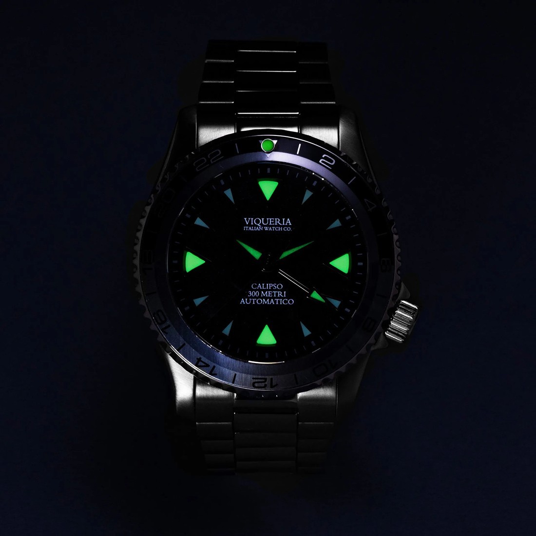 Viqueria Calipso GMT Automatic Black Steel Sapphire Men’s Watch