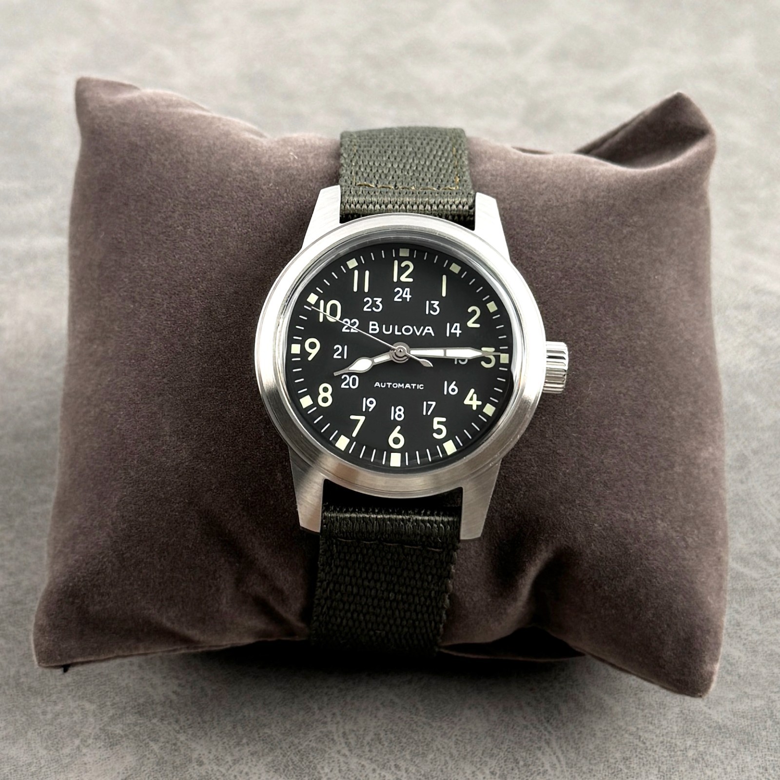 New Bulova Hack VWI Special Edition Automatic 38mm Black Dial Men’s Watch 96A259