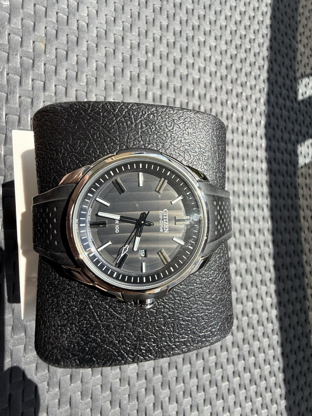 Citizen Eco-Drive J810 WR100 Men’s Watch Black Dial Rubber Strap (NJL029959)