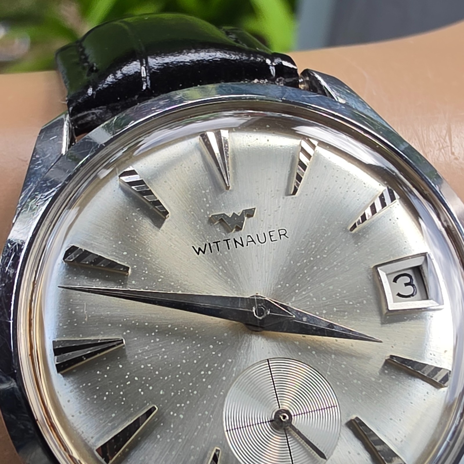 Vintage WITTNAUER men’s manual wind watch Ref:6300 Date rare dial swiss 1960s