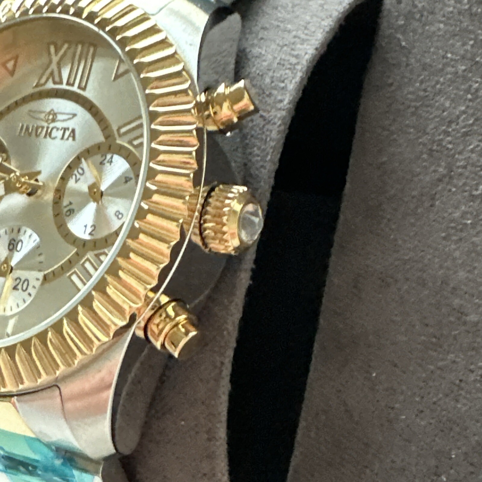 INVICTA Gold Tone Stainless Quartz Chronograph Watch 21425
