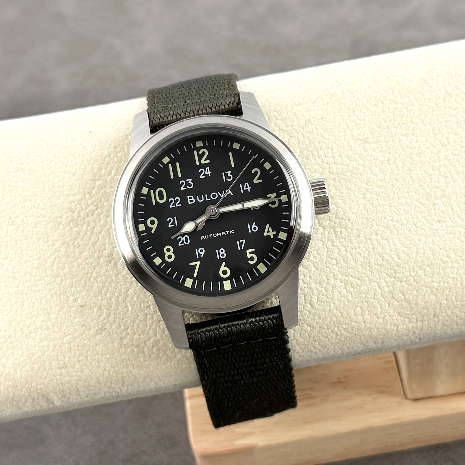 New Bulova Hack VWI Special Edition Automatic 38mm Black Dial Men’s Watch 96A259