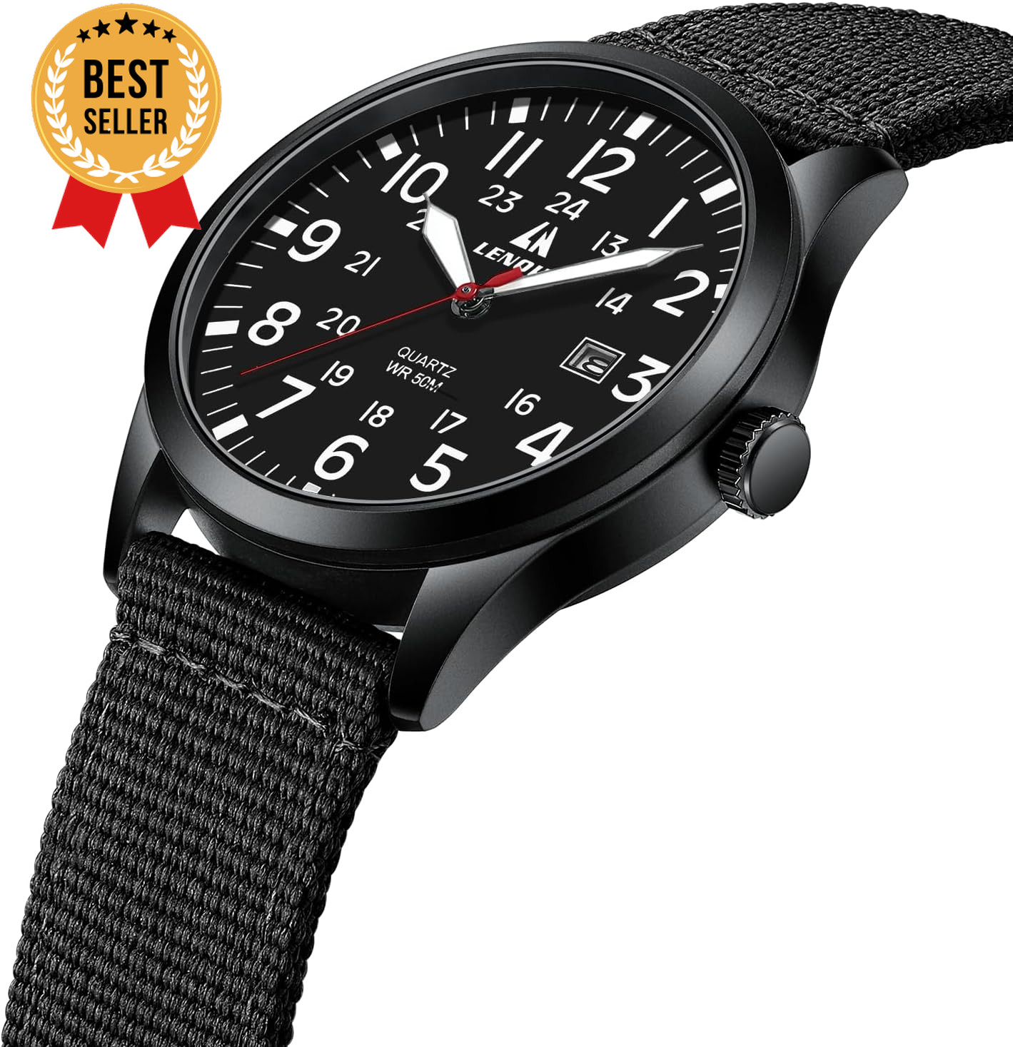 Men’s Military Sport Watch Nylon Strap Luminous Analog Quartz Waterproof Casual