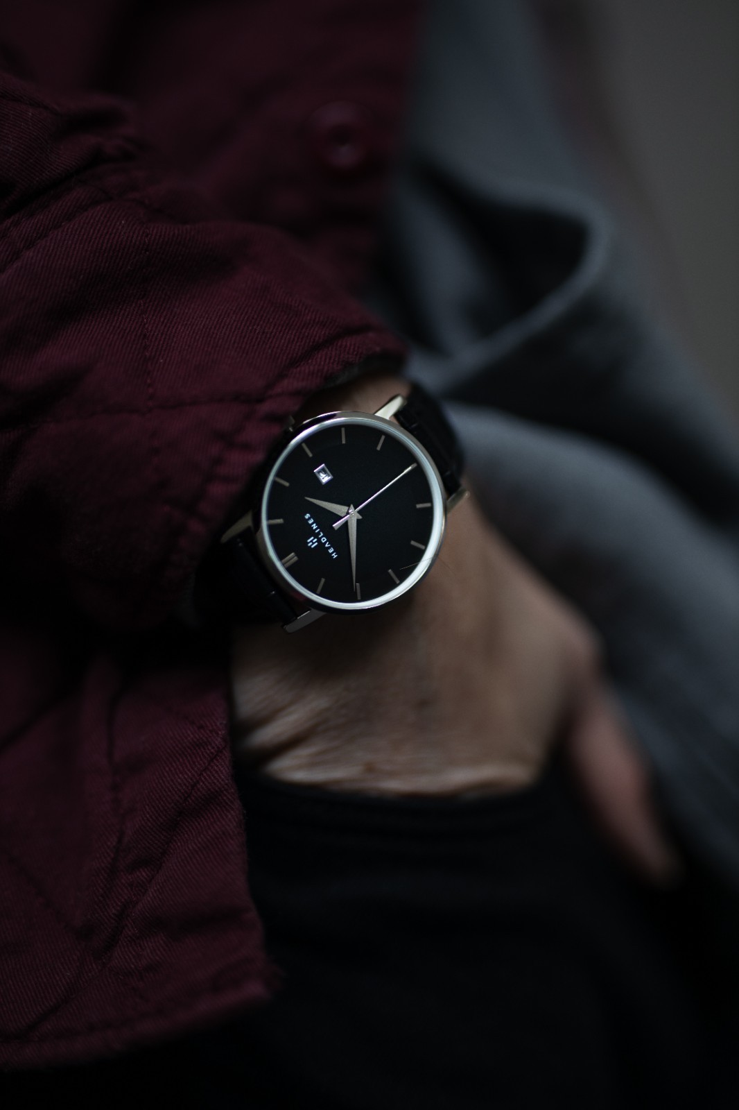 Men’s Black Leather Dress Quartz Watch Minimalist Gentlemen’s Club New