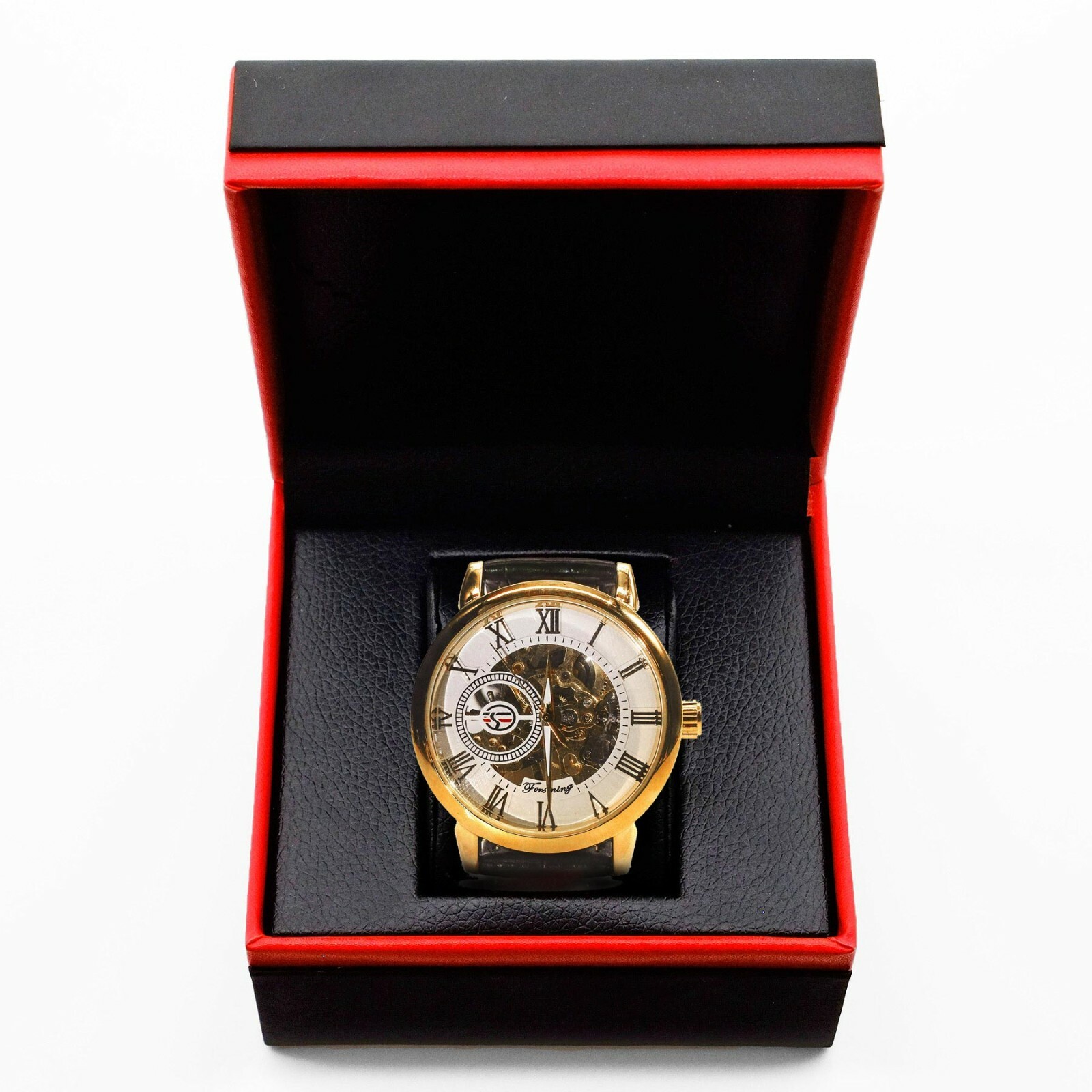 Mechanical Watch STYLISH MAN White, Gold, Black. Shipping from US. Classic Style