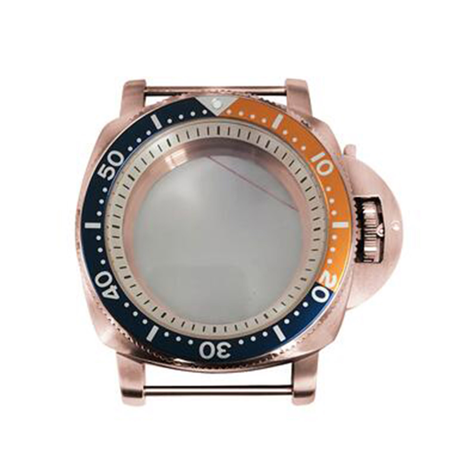 42mm PVD Rose Gold Watch Case Bezel White Inner Shadow Fit For NH35/36 Movement