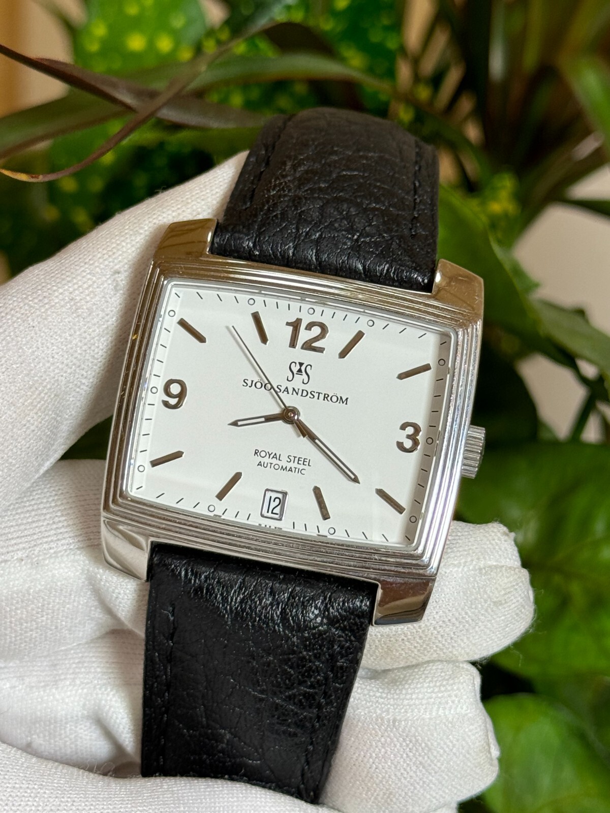 Sjoo Sandstrom Quattro Watch Automatic Date Royal Steel Mens Made In Sweden