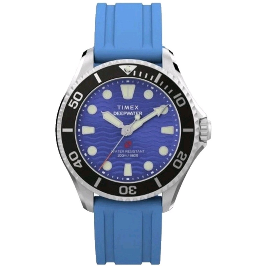 Timex Men’s Watch Deep Water Meridian Quartz Blue Dial Rubber Strap TW2Y40400VQ