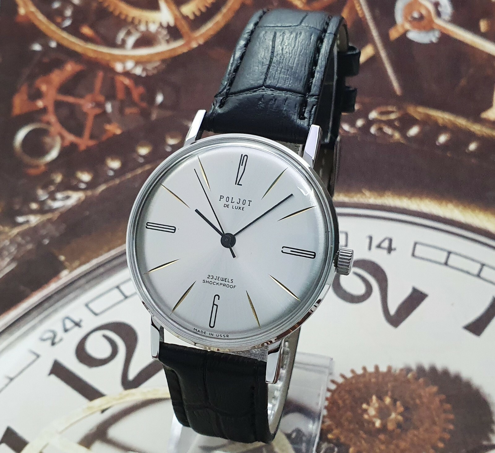 Vintage Watch USSR Poljot De LUXE Ultra SLIM Soviet Men’s Wristwatch 2209