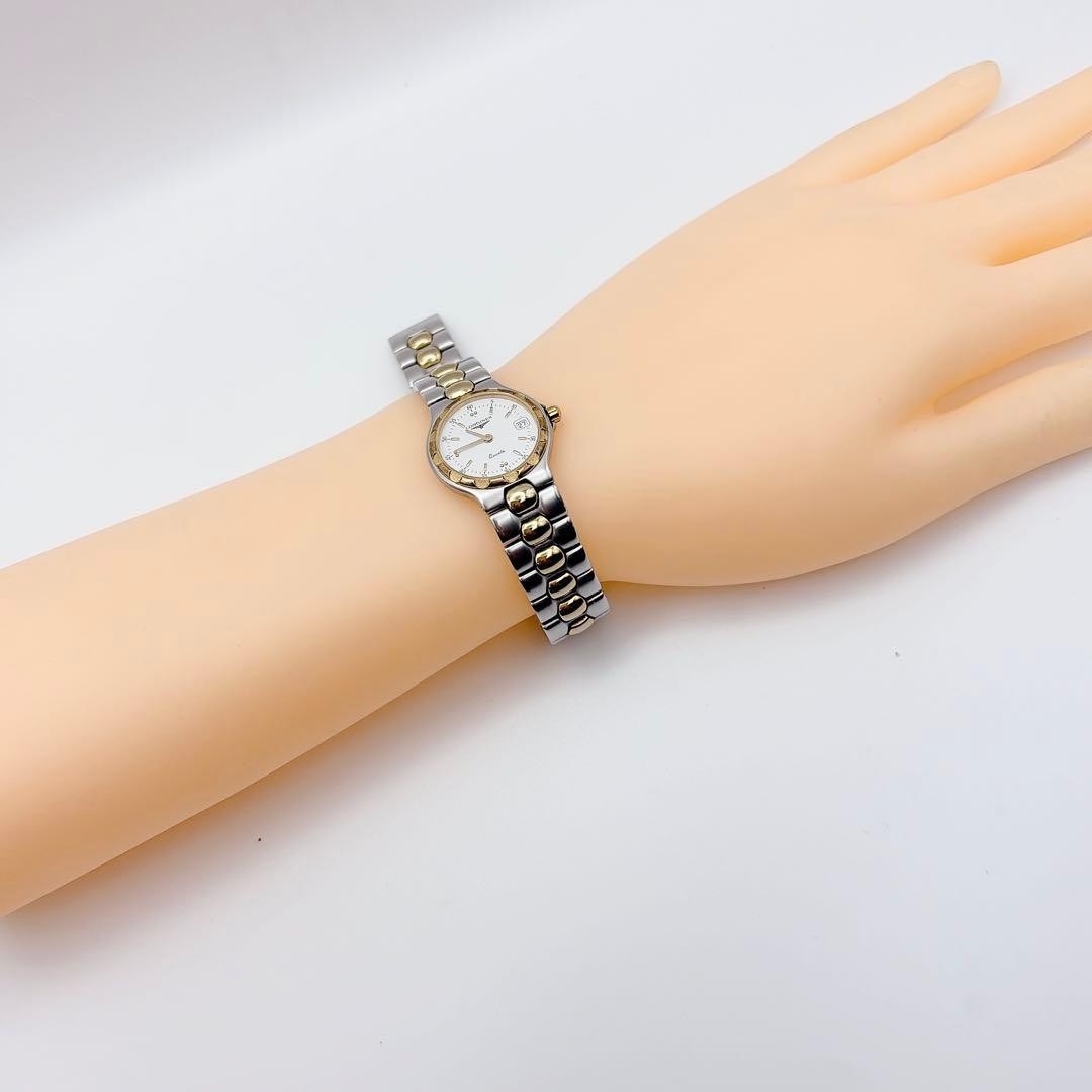 [Near Mint] Vintage Longines Conquest L1.114.3 Gold White Dial 23mm Ladies Watch