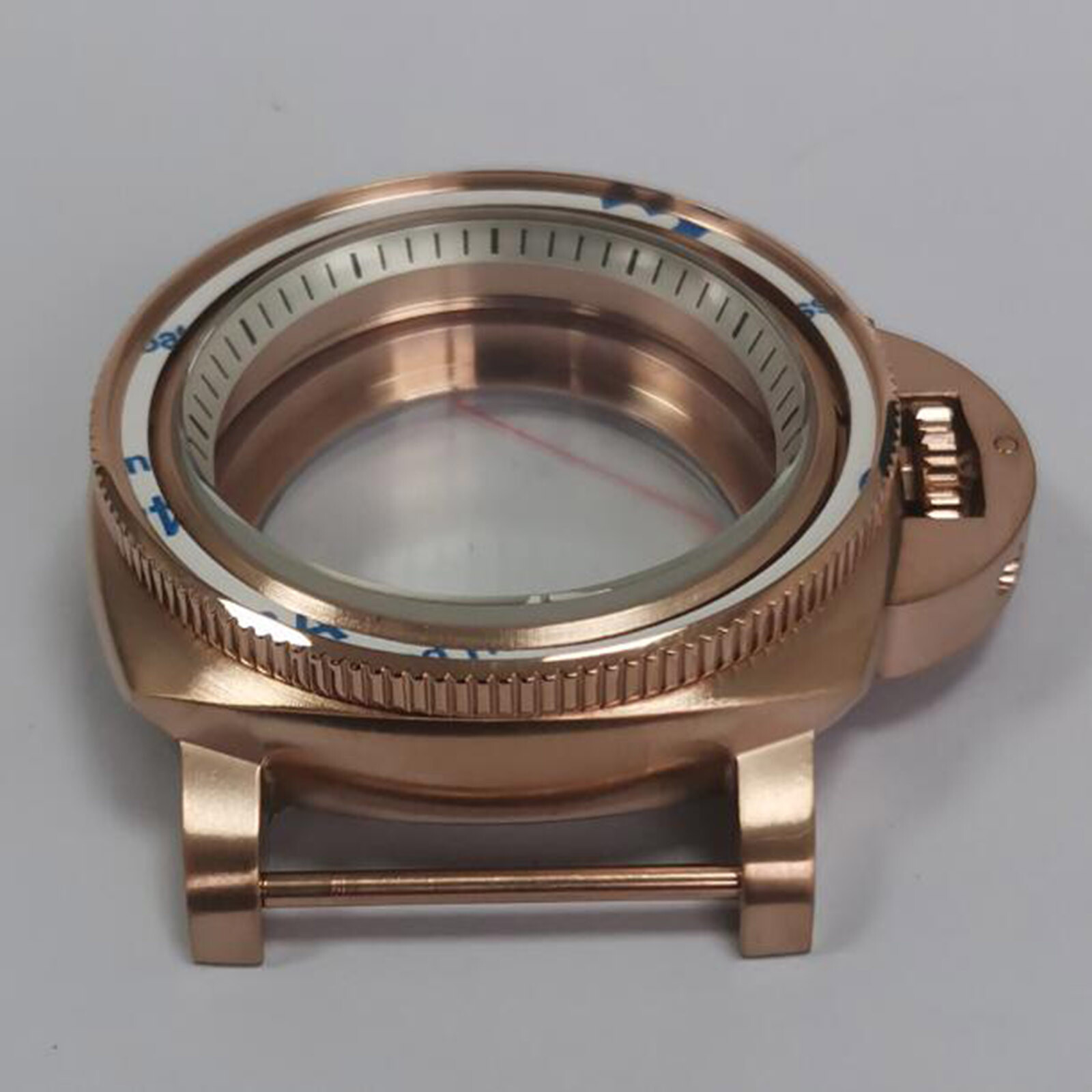 42mm PVD Rose Gold Watch Case Bezel White Inner Shadow Fit For NH35/36 Movement