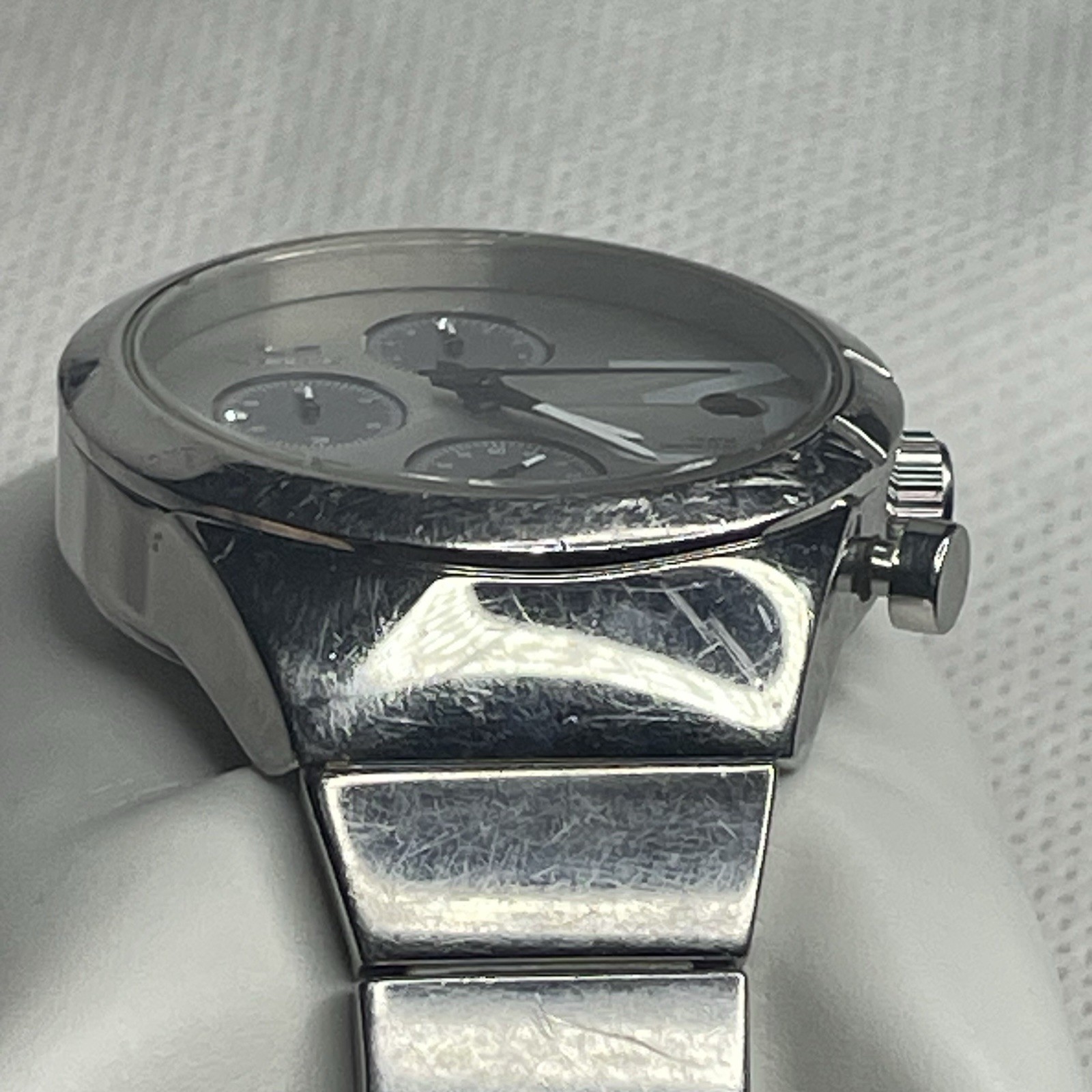 Vestal Madera V•9 Chronograph Date Watch Small 6” Wrist Chrome on Steel New Batt