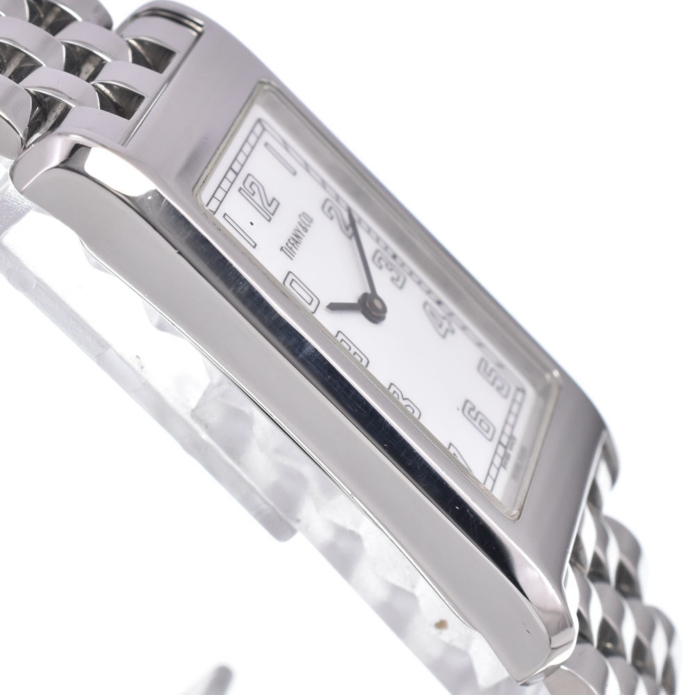 TIFFANY&Co. classic rectangular SS white Dial Quartz Men’s Watch A#149449