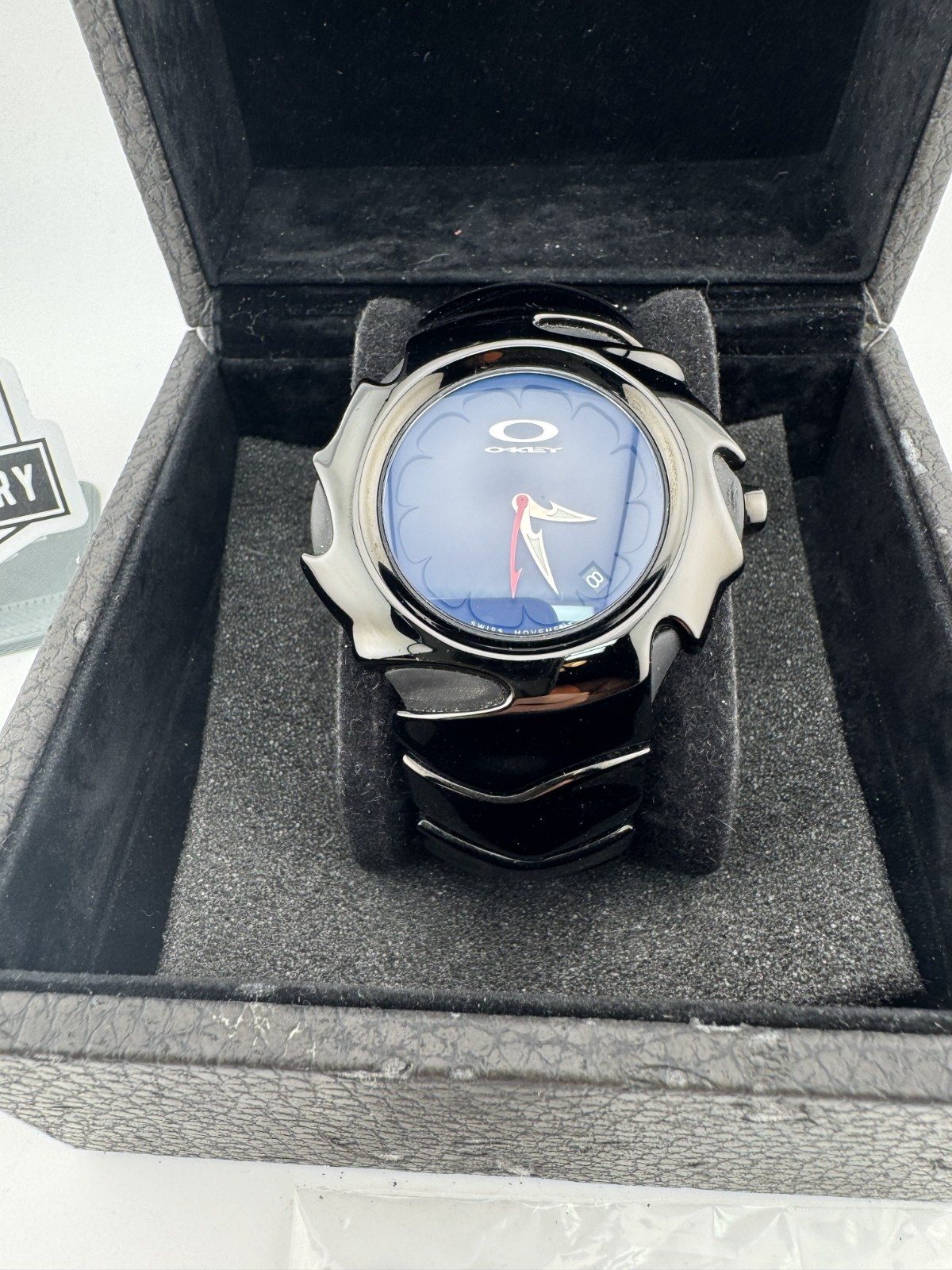 OAKLEY BLADE STEALTH BLACK STAINLESS STEEL BRACELET 10-161 VTG 2004 NEW BATTERY